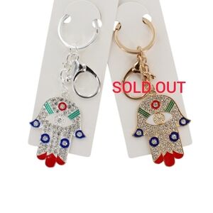 Blue and Hamsa Hand Keychain